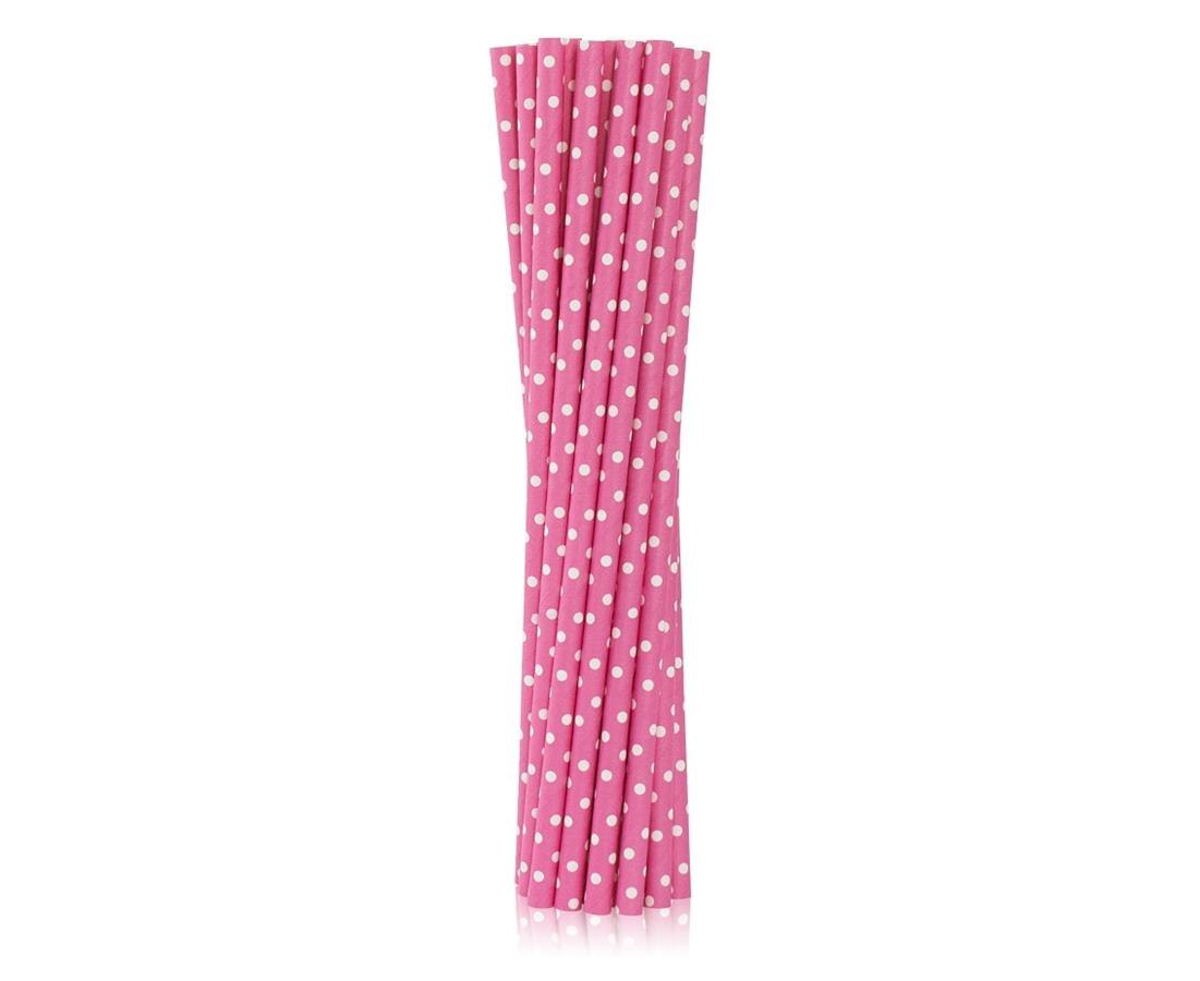 PAP STRAW TUBE. RED WITH WHITE POTS, 6X197MM / 12 PCS. SG-RPCZG12 GODAN